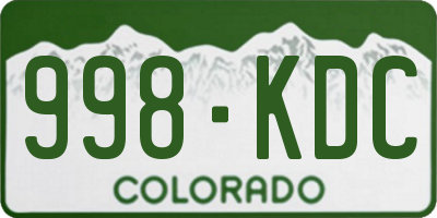 CO license plate 998KDC