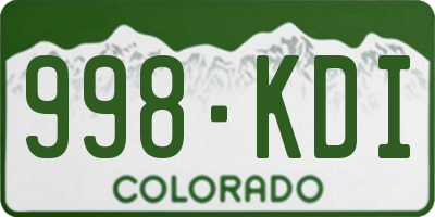 CO license plate 998KDI