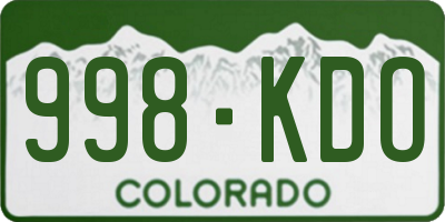 CO license plate 998KDO