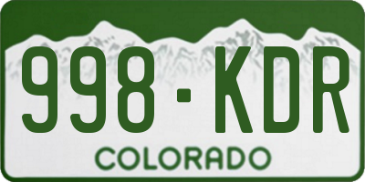 CO license plate 998KDR