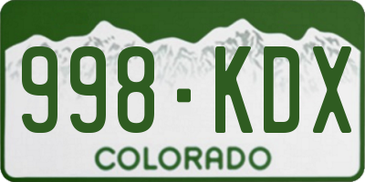 CO license plate 998KDX