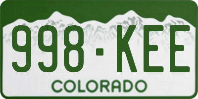 CO license plate 998KEE