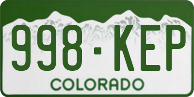 CO license plate 998KEP