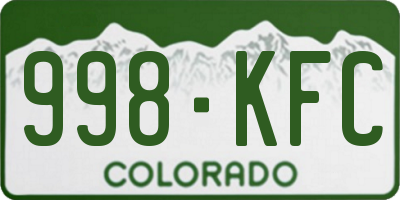 CO license plate 998KFC