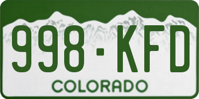 CO license plate 998KFD