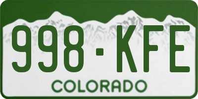CO license plate 998KFE