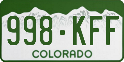 CO license plate 998KFF