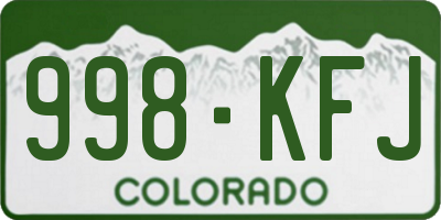 CO license plate 998KFJ