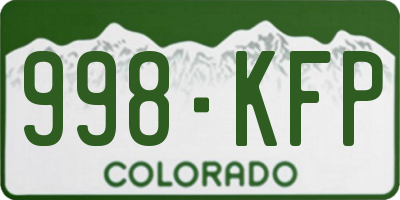 CO license plate 998KFP