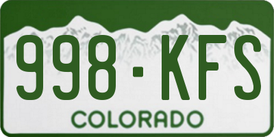 CO license plate 998KFS