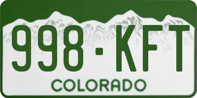 CO license plate 998KFT