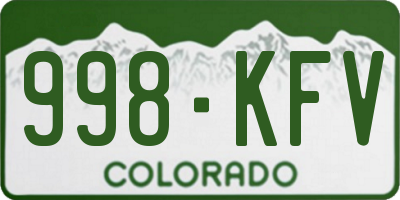 CO license plate 998KFV