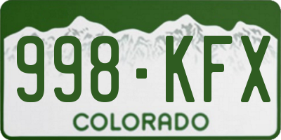 CO license plate 998KFX