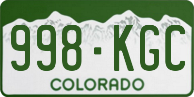 CO license plate 998KGC