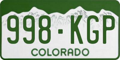CO license plate 998KGP