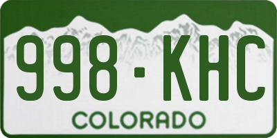 CO license plate 998KHC