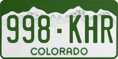 CO license plate 998KHR