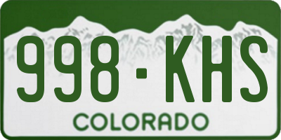 CO license plate 998KHS