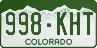 CO license plate 998KHT