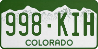 CO license plate 998KIH
