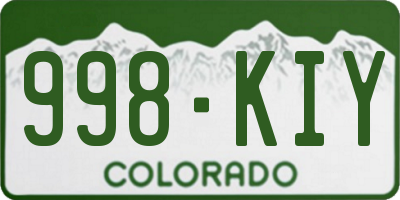 CO license plate 998KIY