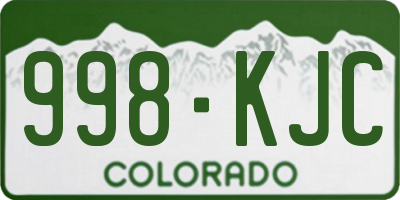 CO license plate 998KJC