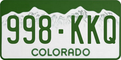 CO license plate 998KKQ