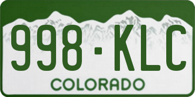 CO license plate 998KLC