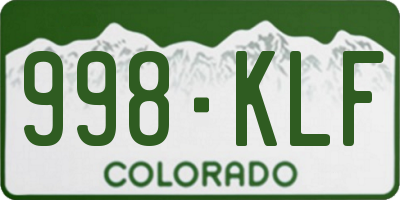 CO license plate 998KLF