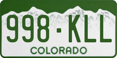 CO license plate 998KLL