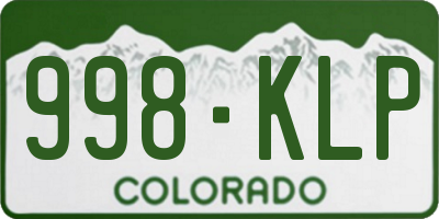 CO license plate 998KLP