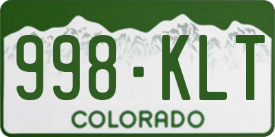 CO license plate 998KLT