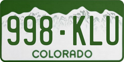 CO license plate 998KLU