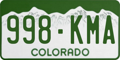 CO license plate 998KMA