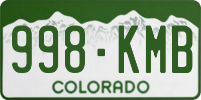 CO license plate 998KMB