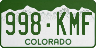 CO license plate 998KMF