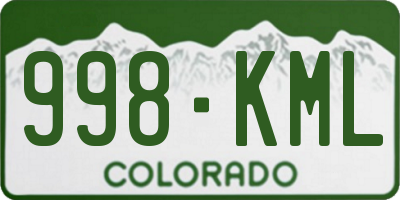 CO license plate 998KML