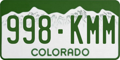 CO license plate 998KMM