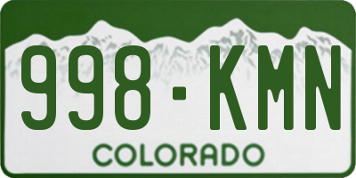 CO license plate 998KMN