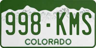 CO license plate 998KMS