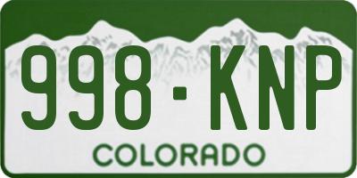 CO license plate 998KNP