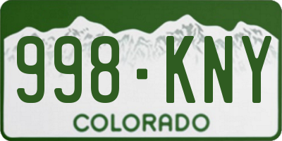 CO license plate 998KNY