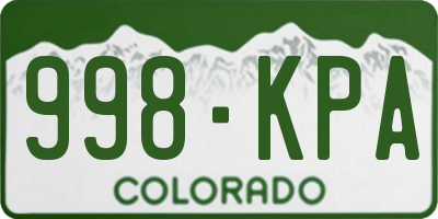 CO license plate 998KPA