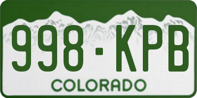 CO license plate 998KPB