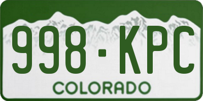 CO license plate 998KPC