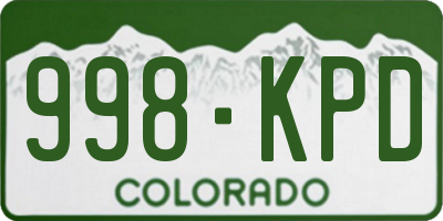 CO license plate 998KPD