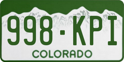 CO license plate 998KPI
