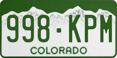 CO license plate 998KPM