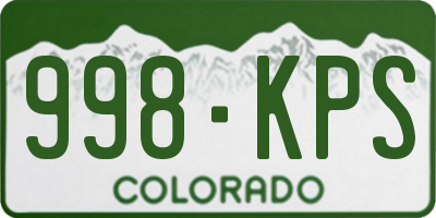 CO license plate 998KPS