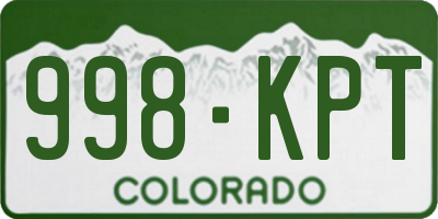 CO license plate 998KPT